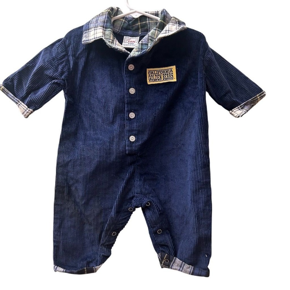 Lil' Fan California Golden Bears Romper Kids 3-6M Navy Corduroy Vintage USA